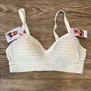 Hanes Women's XL Cream and Gray Smooth Comfort Convertible Wire Free Bra NWT